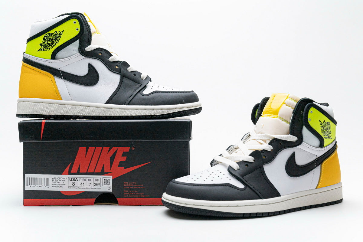 Air Jordan 1 Retro High White Black Volt University Gold Reps Sneaker 555088-118
