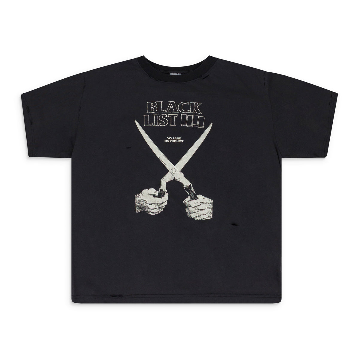 Black BlackList Distressed T Shirt