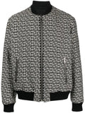 Balmain monogram-pattern reversible bomber jacket