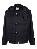 sacai hooded toggle-fastening jacket