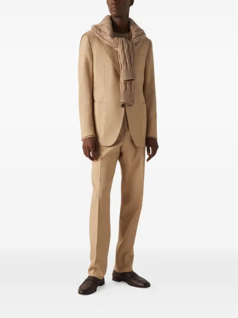 Zegna beige coat in oasi lino