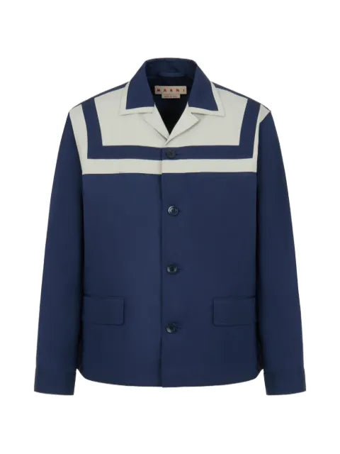 Marni stripe yoke cuban blazer