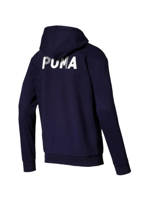 PUMA logo-print zip-up hoodie