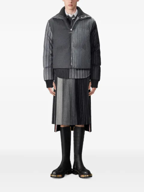 Thom Browne flannel fun-mix banker-stripe jacket