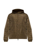 Emporio Armani hooded blouson jacket with a zip and an all-over print