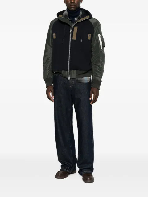 sacai panelled zip-fastening jacket