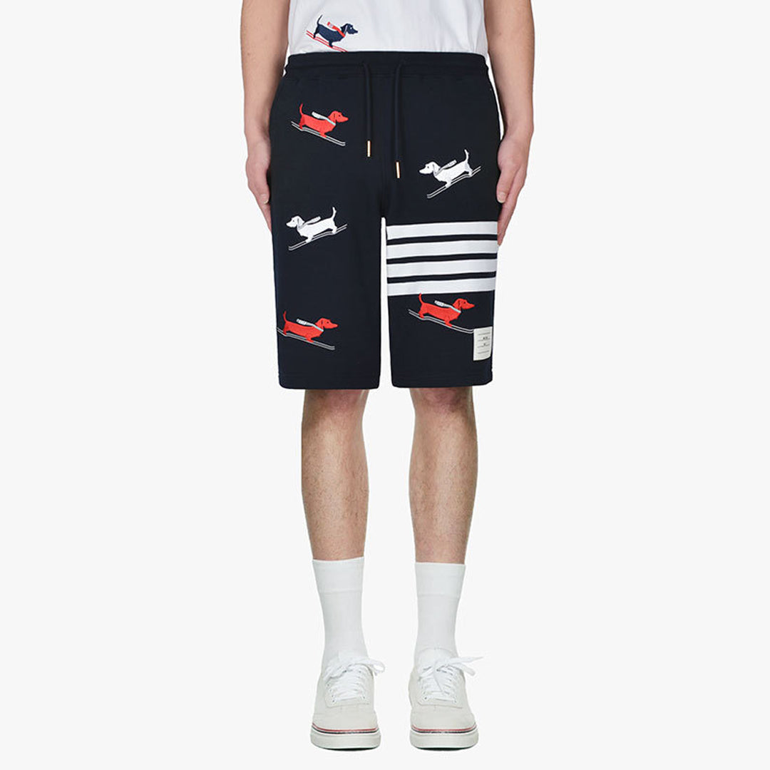 Thom Browne Style Unisex Casual Sweatpants with Signature Four-Bar Detail