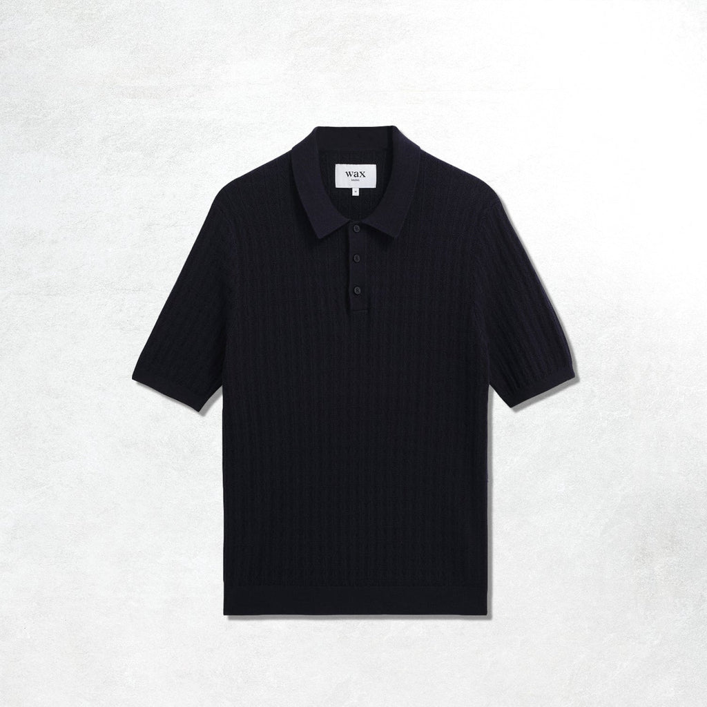 Wax London Naples SS Polo Retro Diamond: Navy