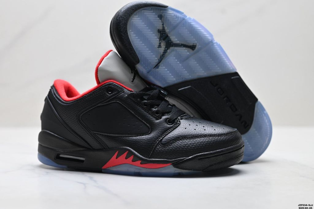 Air Jordan 5 Low Black Fire Red Sneakers