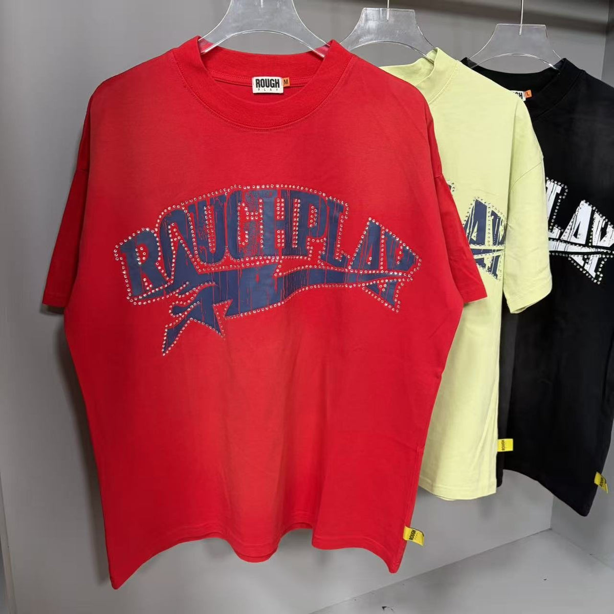 Rough Play Rhinestone Letter Graphic T-Shirt