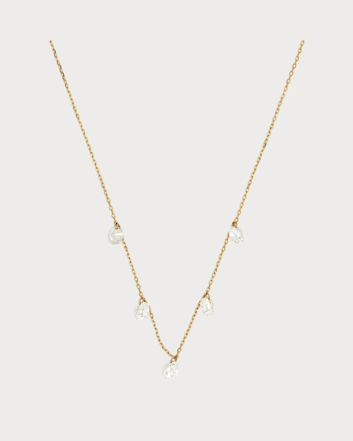 PERSEE Yellow Gold and Diamond 5-Stone Danae Necklace(Yellow Gold)