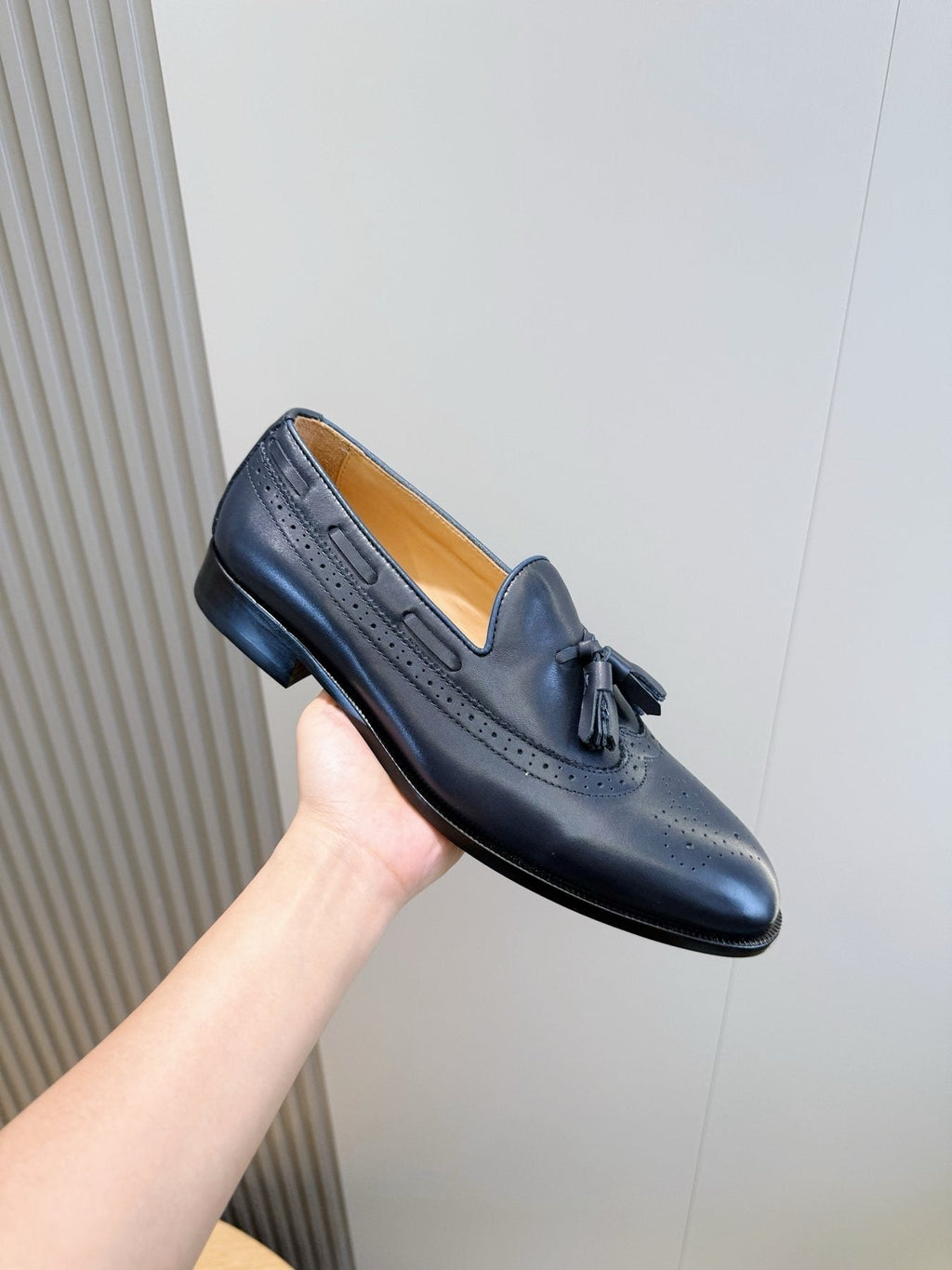 Loro Piana Navy Blue Tassel Loafers