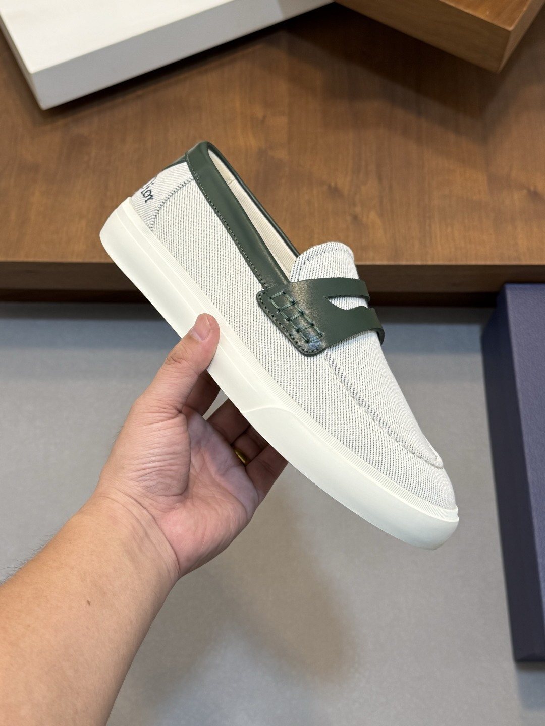 Dior Leather Strap Slip-On Shoes