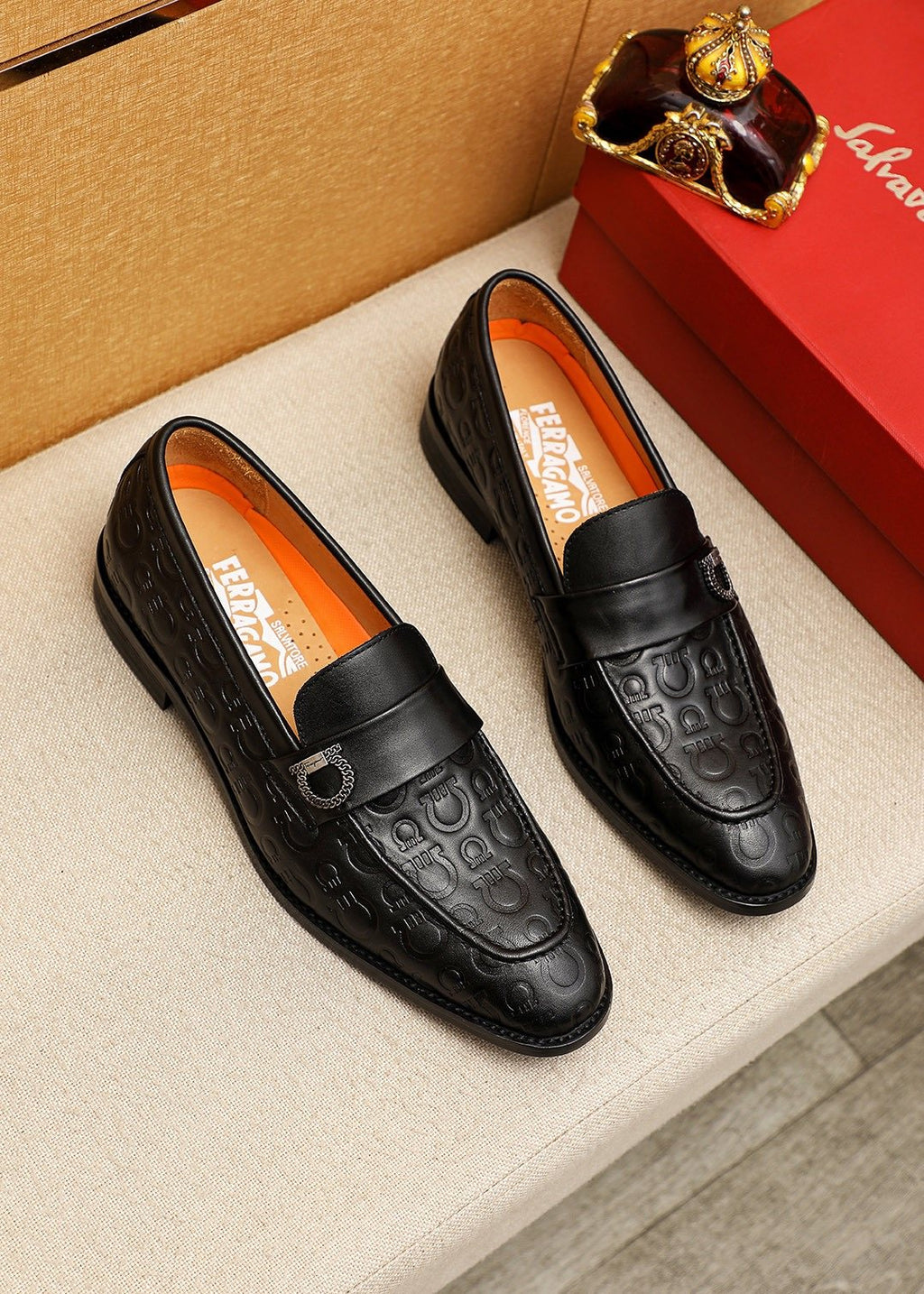Ferragamo Embossed Slip-On Shoes