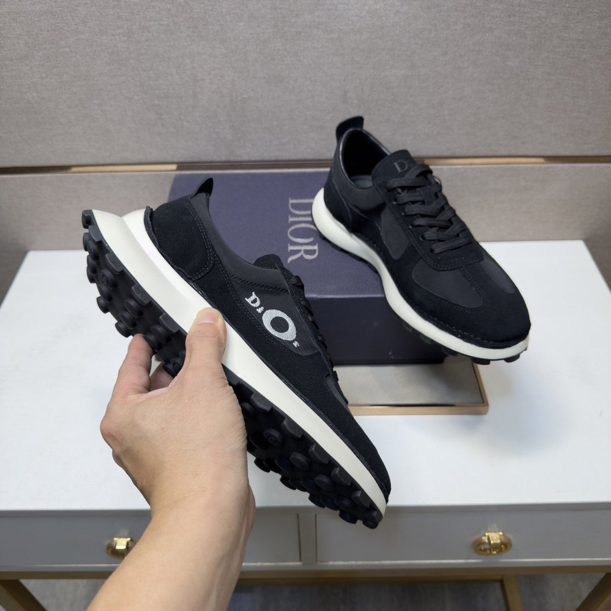 Dior Men's Paneled Low-Top Sneakers