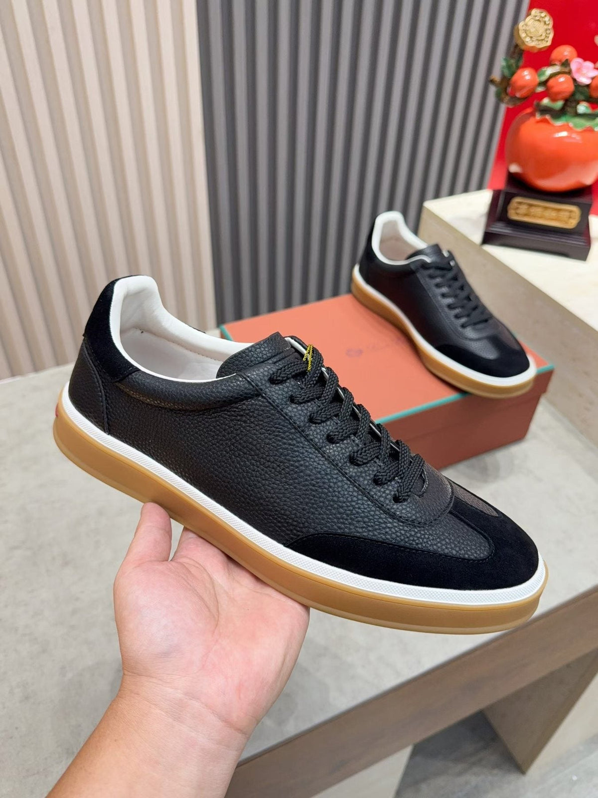 Paneled Low-Top Lace-Up Sneakers