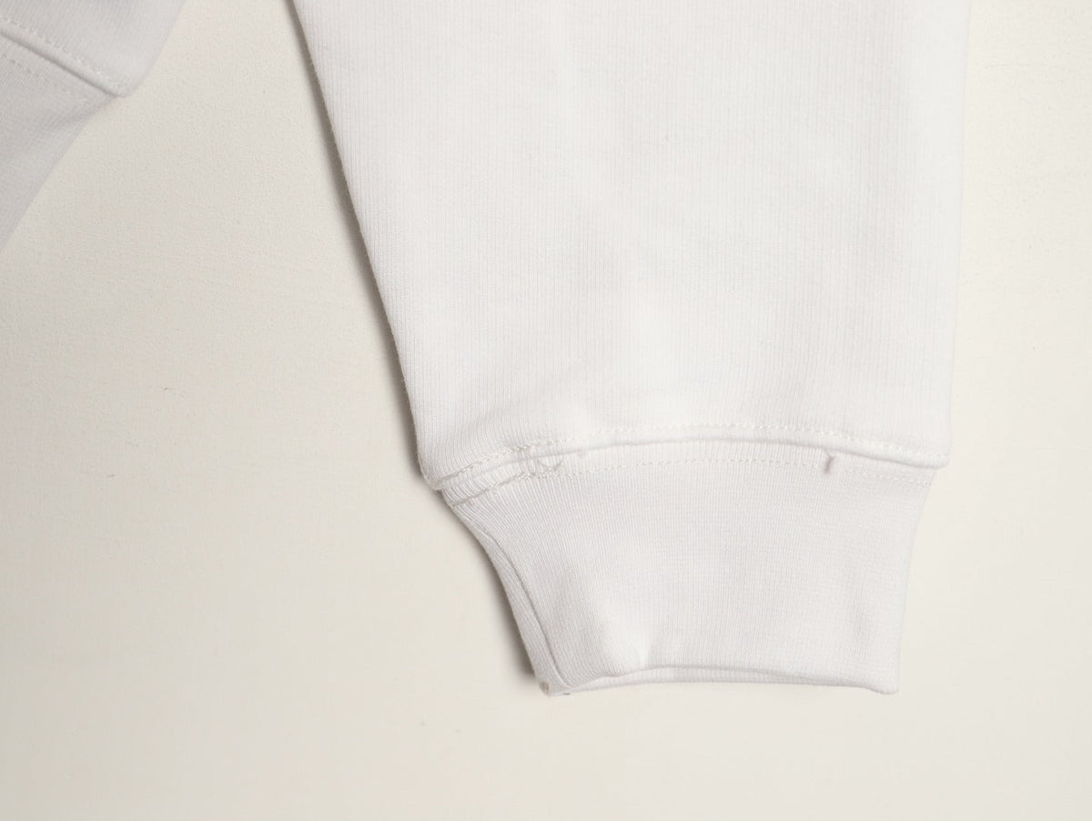 Balenciaga Chest-Emblem Zip Hoodie - Off-White