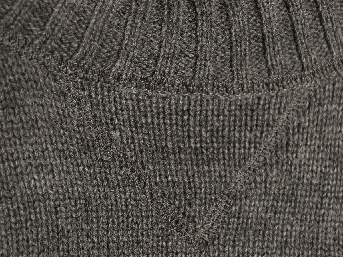 Prada Milano Logo Crewneck Knit Sweater - Gray